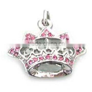 wholesale metal rhinestone crown charm, OEM&ODM service factory