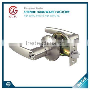 Satin Nickel Keyed Tubular Lever Handles Locks photo-3