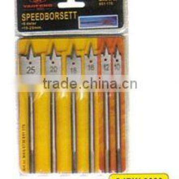 6 pcs wood working flat drill set