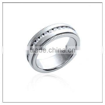 silver lady's crystal wedding ring