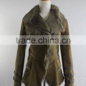 Classic Style Goat Hair Fur Long Overcoat New Collection Fur Windbreaker