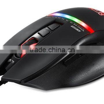 New Design Full Color RGB LED Illumination Black Optical Gaming Mouse