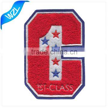 3d Clothing felt chenille logo patch, Custom chenille textile tag label patch