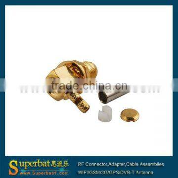 RP-SMA Crimp Jack(male pin) RA RF connector 3g antenna connector rp-sma