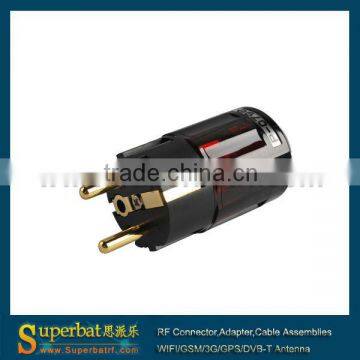 New P-079e Gold Plated Schuko EU Mains plug, connector IEC connector