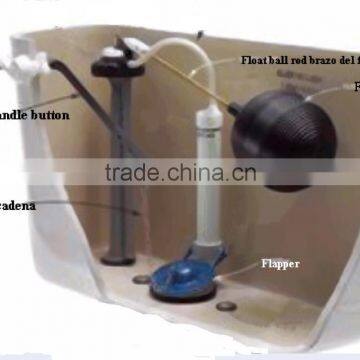 Chinese flapper wc plastic single lever toilet bathroom accessory handle flush system