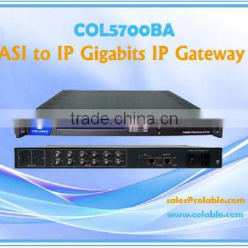 Gateway,MPEG-2 TS stream into IP stream/ DVB IP Gateway /ASI to IP Gigabits IP Gateway COL5700BA