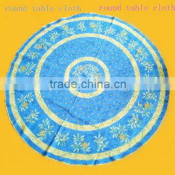 Round Table cloth diameter 74-Inch Polyester Tablecloth yellow and blue