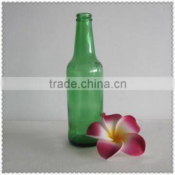 Green glass beer bottle