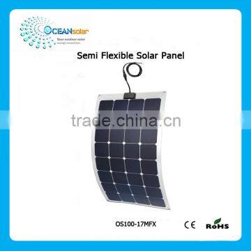 100W High Efficiency marine semi flexible pv solar panel