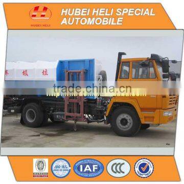 SHACMAN AOLONG 4x2 12CBM hydraulic lifting garbage truck WEICHAI diesel engine WP10.270E32 270hp