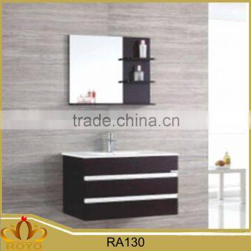 Modern mdf waterproof ceramic basin mirrored bathroom wall cabinet RA130