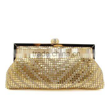 Gold evening handbag with rhinestone on top (YY5259B)