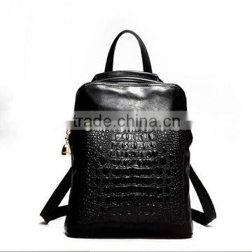 Oem China Supplier Women Crocodile Orange Leather Backpacks photo-5