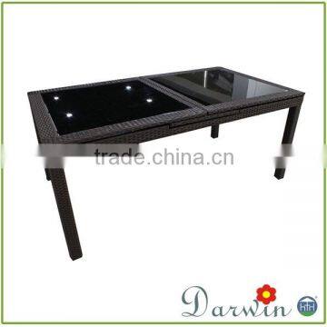Glass Top Outdoor Rattan Extension Table photo-5