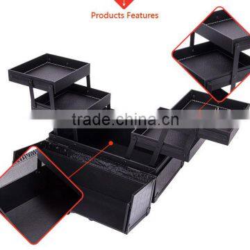 2016 Elegant Professional Pvc Leather Makeup Train Case for Cosmetic With Lock photo-4