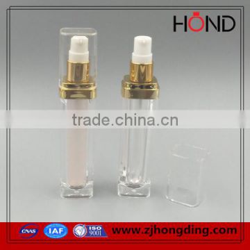 wholesale acrylic bottle transparent 15ml 30ml old square bottles luxury cosmetic bottles cream coating gold bottle