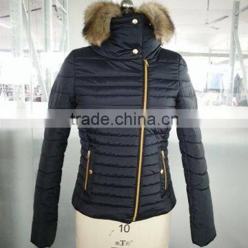 Polyester Low Moq Brand Buy Fake Designer Clothes/Turkey Fur Trim Hooded Down Coat