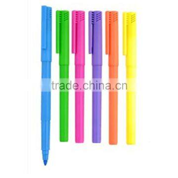 Colorful Plastic ballpen thin highlight pen