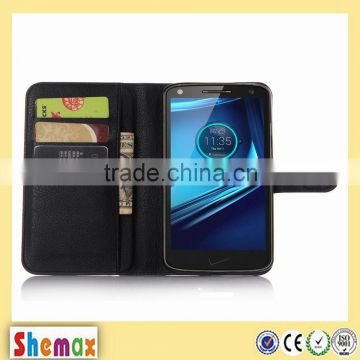 Wholesale leather wallet case for motorola MOTO X FORCE XT1580