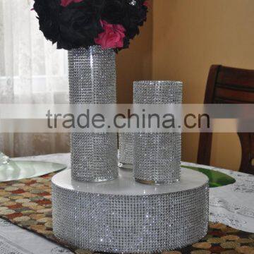 24 Rows Plastic Rhinestone Mesh Trimming for Decoration