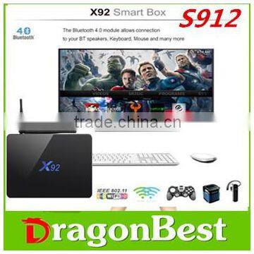 digital 4k satellite receiver amlogic firmware x92 s912 2g 16g octa core android 6.0 tv box Kodi17.0