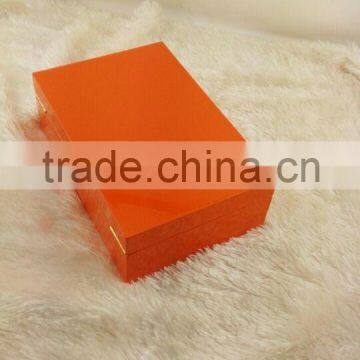 Glossy Orange Wood Box Packaging,MDF Wood Box