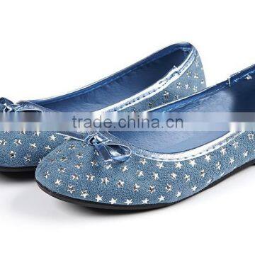 stars printed TPR sole fancy cute cheap ballerina shoe girls belly pump shoes ballet flats shoes kids 2016
