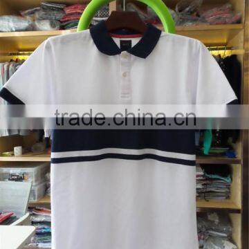 OEM service mens polo collar striped 100polyester t shirt factory