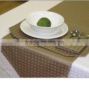 front side jacquard back side solid color table runner table mat