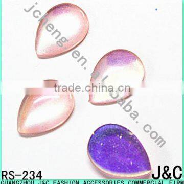 13*18mm pink color drop shape sew on resin stones