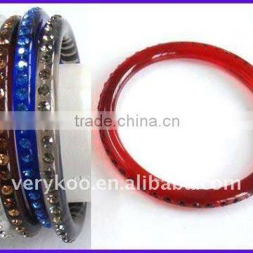 Popular Crystal Plastic Resin Bangles(FCH-10656)