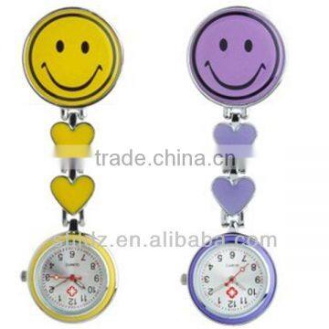 New design smile cute alloy quartz nurse fob watch