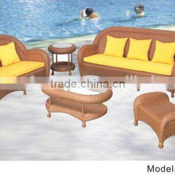 Tradition Chinese Style garden patio sofa set 7 pieces rattan wicker material