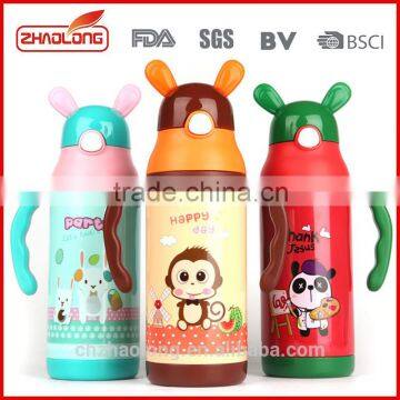 promotional stainless steel water bottle with handle and straw