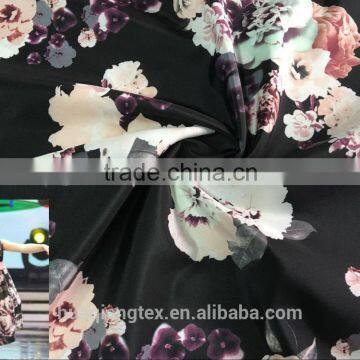 elegant floral print pongee fabric for girl women dress linings