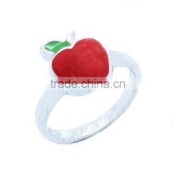 925 Ring Sterling Silver Jewelry New Fashion 2014 Enamel Apple Ring photo-2