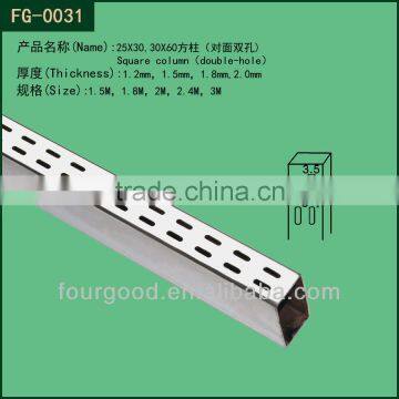 Chrome plating metal square double slotted tube