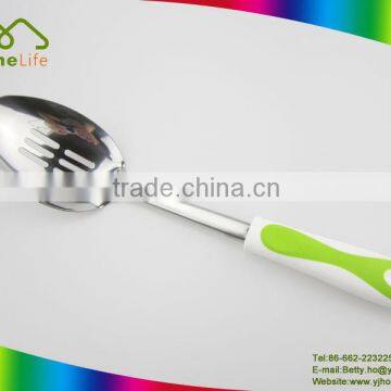 high quality popular Slotted serving spoon with mirror finish and non sllip handle