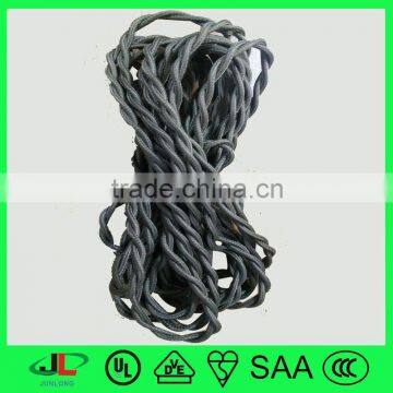 Textile 2 core power cable, fire resistant twisted pair cable, electric heating cable