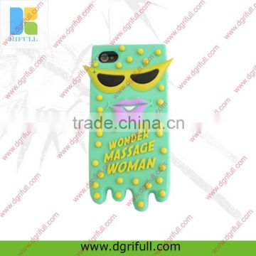 Funny character cute silicone case for iphone 4