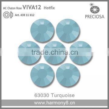 PRECIOSA Flat Back Hot Fix Rhinestones, Turquoise MC Chaton Rose VIVA12