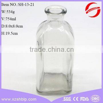 Hot Sale Square Shaped Empty Aroma Reed Diffuser Glass Bottles With Cork Decorative Glass Jar for Home photo-2