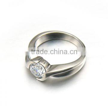 Wholesale High Quality Stainless Steel Women Silver Jewelry Shiny Diamond Ring Design photo-2