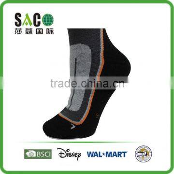 Fashion Custom Orange Line Pattern Black Knee High Cotton Sports Socks