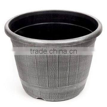 Wood texture plastic flower pot CT series