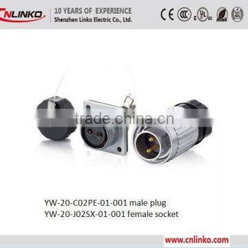 Made In China M20 2Pin Battery Connector With 20A 500V