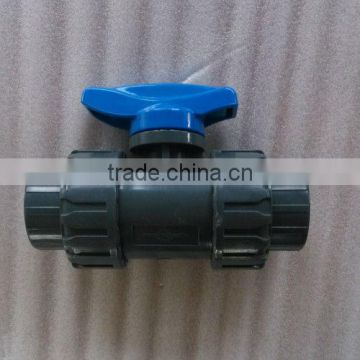 Double union 2 way 1/2'' pvc ball valve