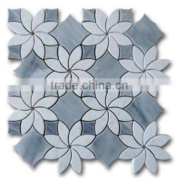 thassos white and shell waterjet mosaic tiles for home decor