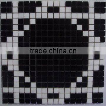 High quality Bathroom marble mosaic black and white mosaic tiles